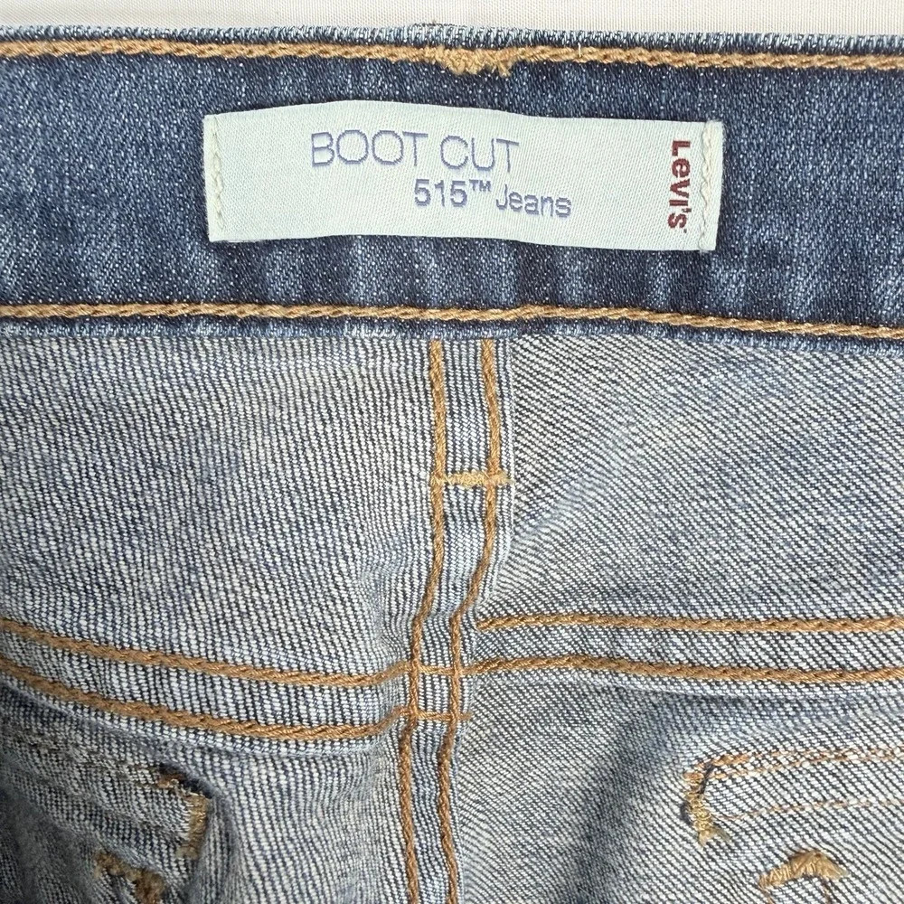 Levis 515 Bootcut Jeans Women's 12 M High Rise Stretch Medium Wash Denim 33x31.5